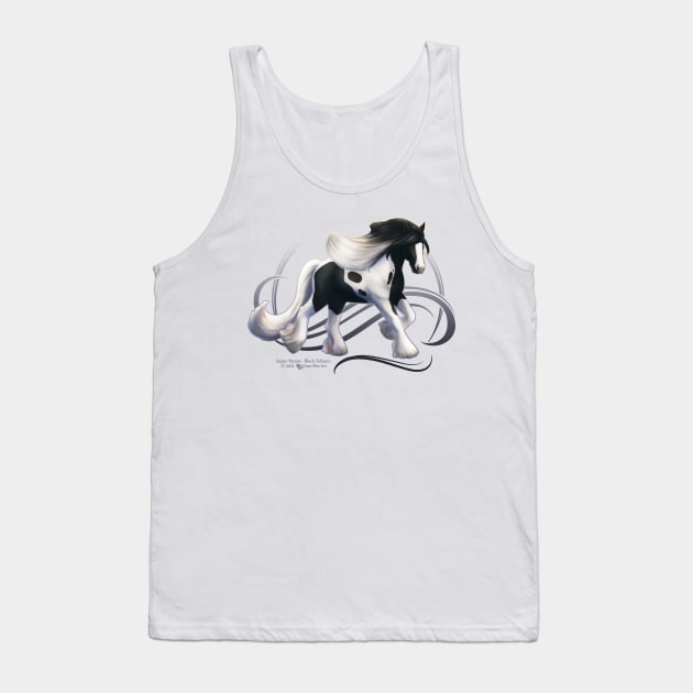 Black Tobiano Gypsy Vanner Horse Tank Top by Sylvanmistart